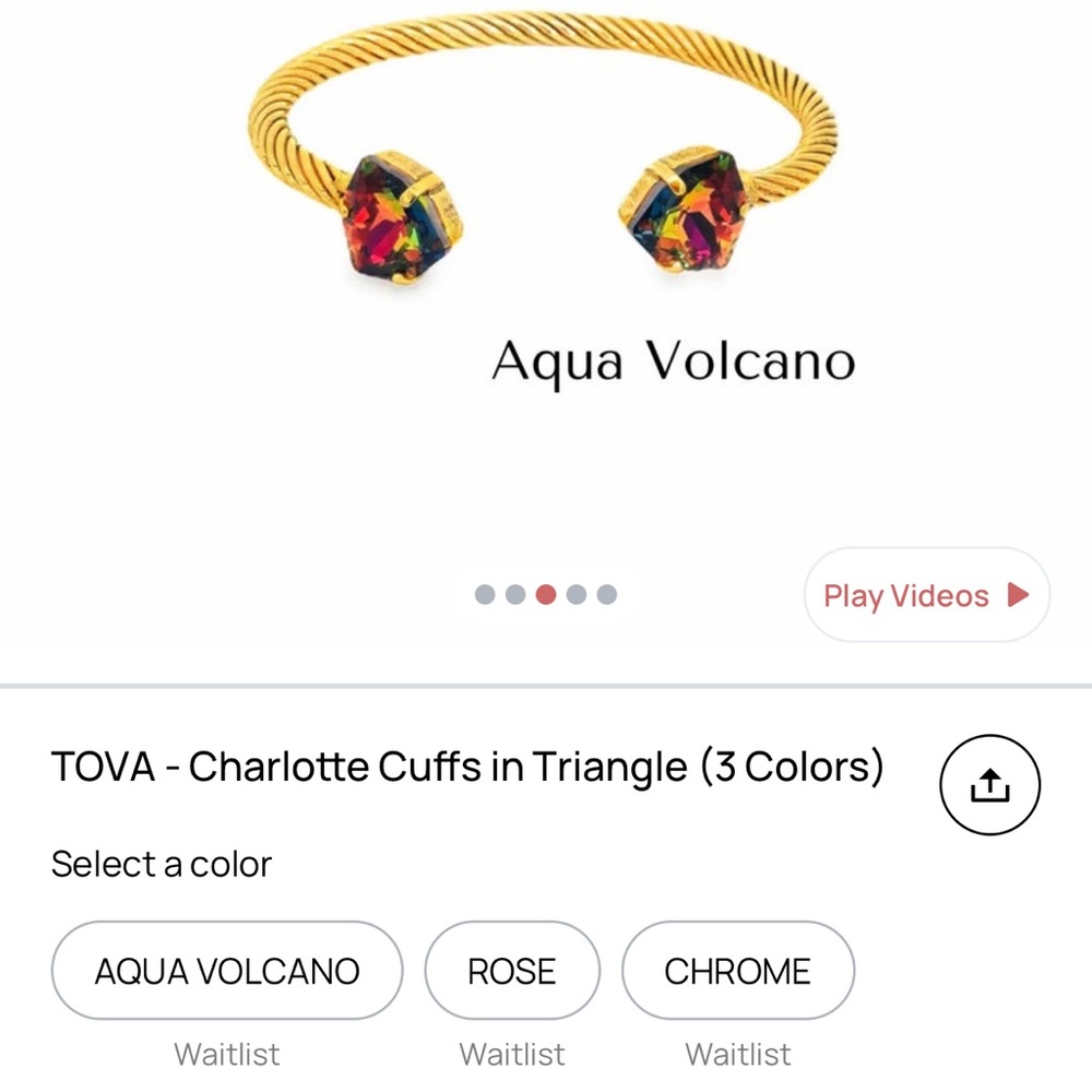 TOVA Charlotte Cuff Bracelet - Aqua Volcano